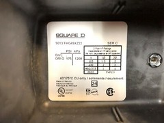 9013 FHG49XZ22 SQUARE D AIR COMPRESSOR PRESSURE SWITCH 155 ON / 175 OFF 24 AMP