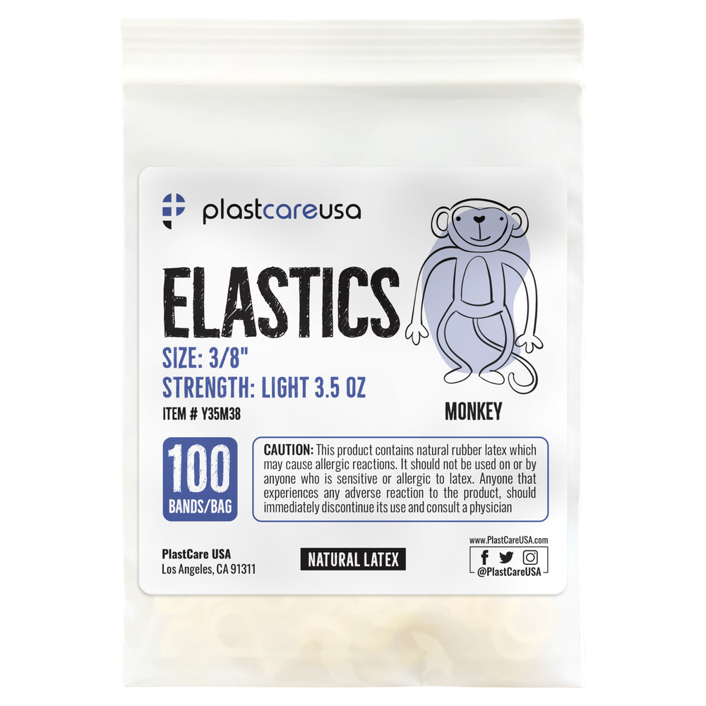 2000 Light 3.5 Oz 3/8″ Monkey Orthodontic Latex Elastic Rubber Bands Braces