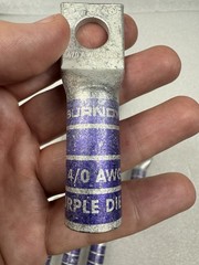 Lot of 10 Burndy Purple Die 15 N200 4/0 AWG Copper Compression Lugs