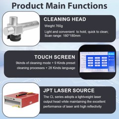 200W JPT Pulse Laser Cleaning Machine Wood Varnish Cleaning Double Pendulum US
