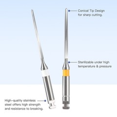 Limas y Brocas Endodónticas Dentales para Postes de Fibra, Limas Tipo F, 32 mm,