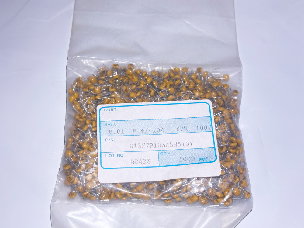 New Bag of 1000PCS 10000pF 10nF Ceramic Radial Capacitor 100V X7R 10% 0.01uF