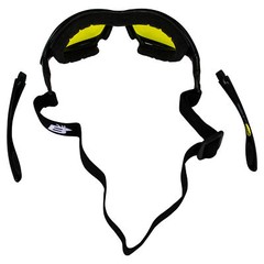Birdz Eyewear Thrasher Padded Motorcycle Glasses for Men & Women Black Frame