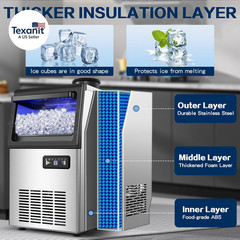Commercial Ice Maker Machine 110LBS/24H, Undercounter or Freestanding Ice Machin