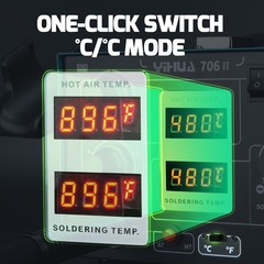 YIHUA 706-II T12 Digital Soldering Station Blower Hot Air Desoldering Rework Kit