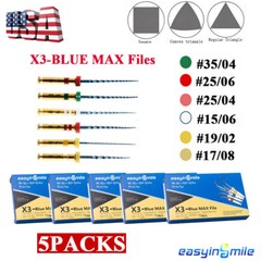 5Packs Endodontic X3-Blue Max Dental Engine Use Files NITI Memory Rotary Files