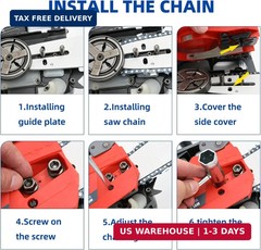10 Inch Chainsaw Chain R40 .043” Gauge 3/8″ LP Pitch 40 Drive Links, 10-inch Re