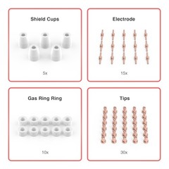 60 Pcs Plasma Cutting Consumables Fit Cut40 50 with Plasma Cutter Torch PT31 LG4