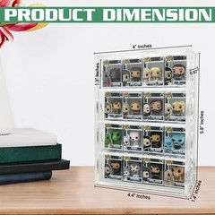 Acrylic Display Case Compatible with Funko Bitty Pop – Clear Tiered Stand