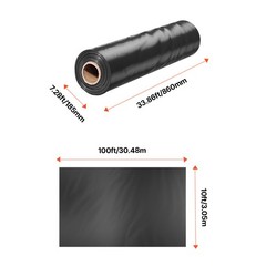 6Mil Plastic Sheeting Roll 10 x 100 FT Heavy Duty Polyethylene Black