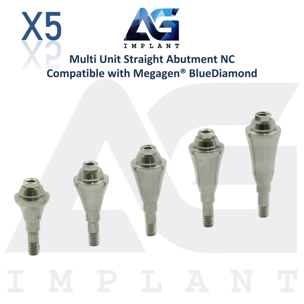 5 Straight Multi Unit Prosthetic NC X-FIT Megagen® BlueDiamond Compatible 4.8mm