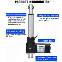 Electric Linear Actuator Motor 12V 6000N 1320lb 12″~ 40″ Heavy Duty Waterproof
