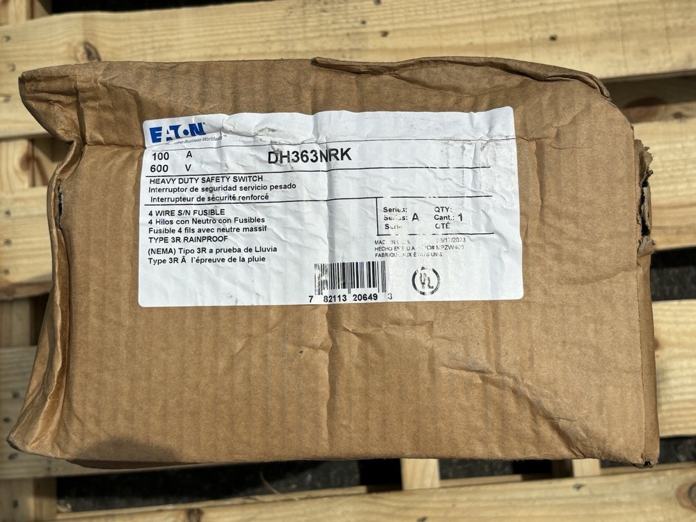 EATON DH363NRK Heavy Duty Fusible Safety Switch 100 Amps