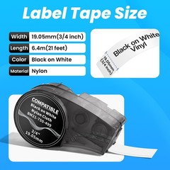 For Brady M21-500-499 Nylon Label Tape For M210, M210-LAB, M211, BMP21-PLUS/-LAB