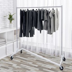 2PCS Commercial Clothing Rack Collapsible Rolling Garment Clothes Rack w/ Wheels