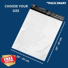 US PACK SMART 24″x24″ Poly Mailers Arctic White 100 Pack
