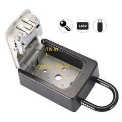 Key Lock Box Outside-Combination Lockbox House Portable Wall Door Knob Mounted
