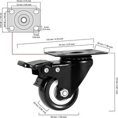 Durable 2 Inch Heavy Duty Caster Wheels – Locking and Easy to Install, Set of 4