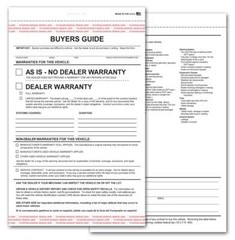 2-Part Buyers Guide Form – Adhesive Tape – English – As Is – Warranty (100 pack)
