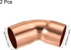 5/8 Inch 45 Degree Elbow Copper Fittings for HVAC, Pack of 2