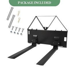 46″ Heavy-Duty Tractor Pallet Forks, 3200lbs Quick-Attach Skid Steer Loader Fork