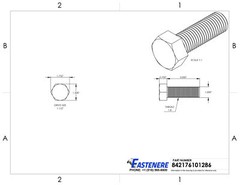 1-8 x 3″ Stainless Steel Bolts Hex Head Grade 18-8 Qty 10