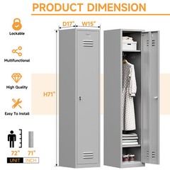 Metal Employee Lockers Metal Storage Cabinet for Home Bedroom School Office GYM