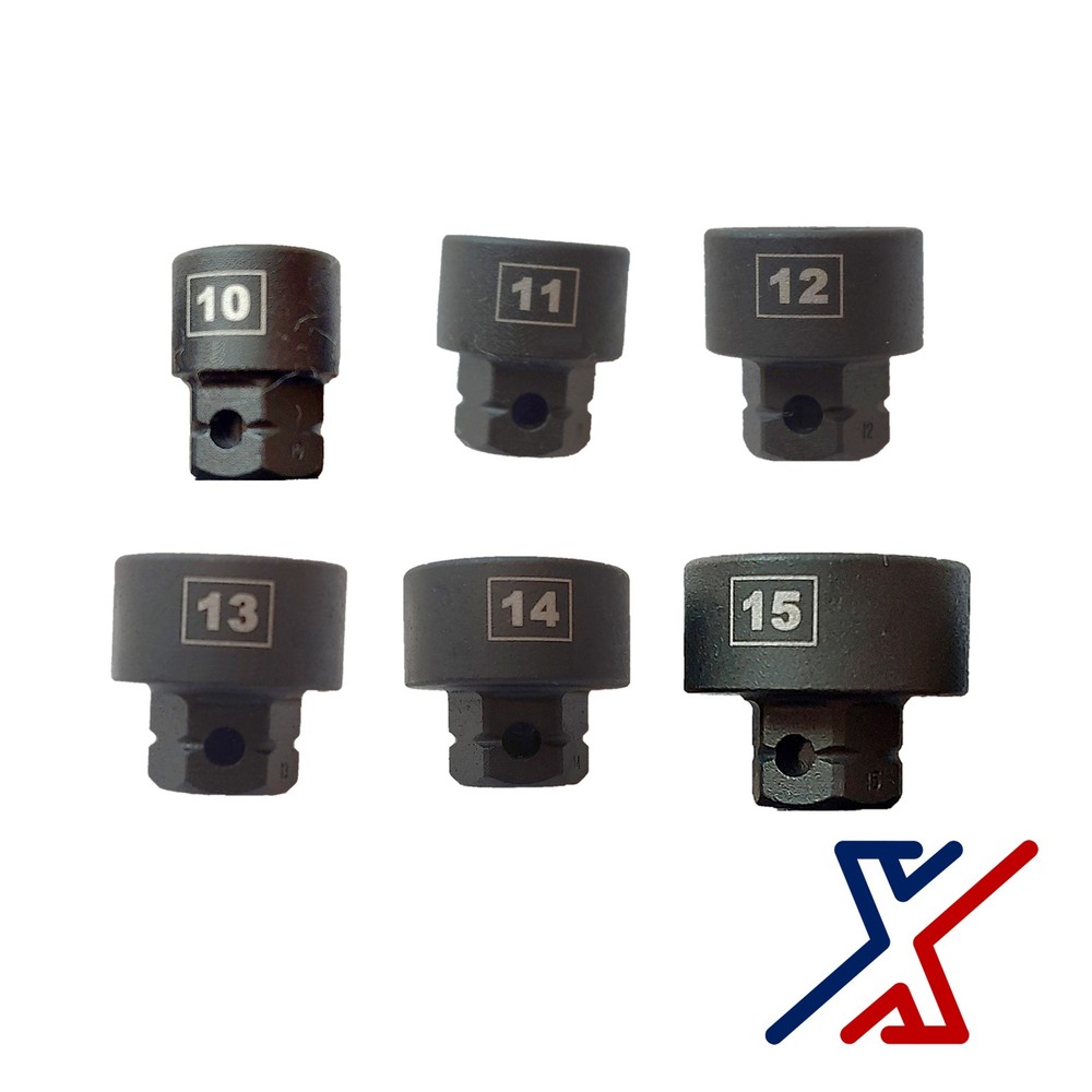 6 pc Nano Socket / Stuby Socket Set (10mm – 15mm) x 1/4″ Drive by X1 Tools