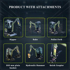 TYPHON Terror XVIII Prestige 2 Ton Mini Excavator AC/Heater cabin 13 Attachments