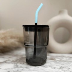 HINZIC 6Pcs Metal Straw Silicone Tips 5/16 IN Wide(8mm Outer 8mm, Light Blue