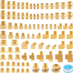 92PCS Brass Pipe Fittings Assortment Kit NPT Adapter,Hex Nipple,Reducer Bushing,