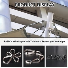 RABECH M5 3/16 Inch Wire Rope Thimble 3/16″ Stainless Steel Thimbles for Wire…