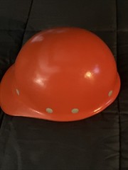 Fibre Metal Fiberglass Hard Hat Helmet Orange Vintage Used