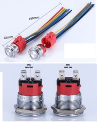 22mm 2 NO 18A High Current Waterproof IP67 High-Power Control Push Button Switch