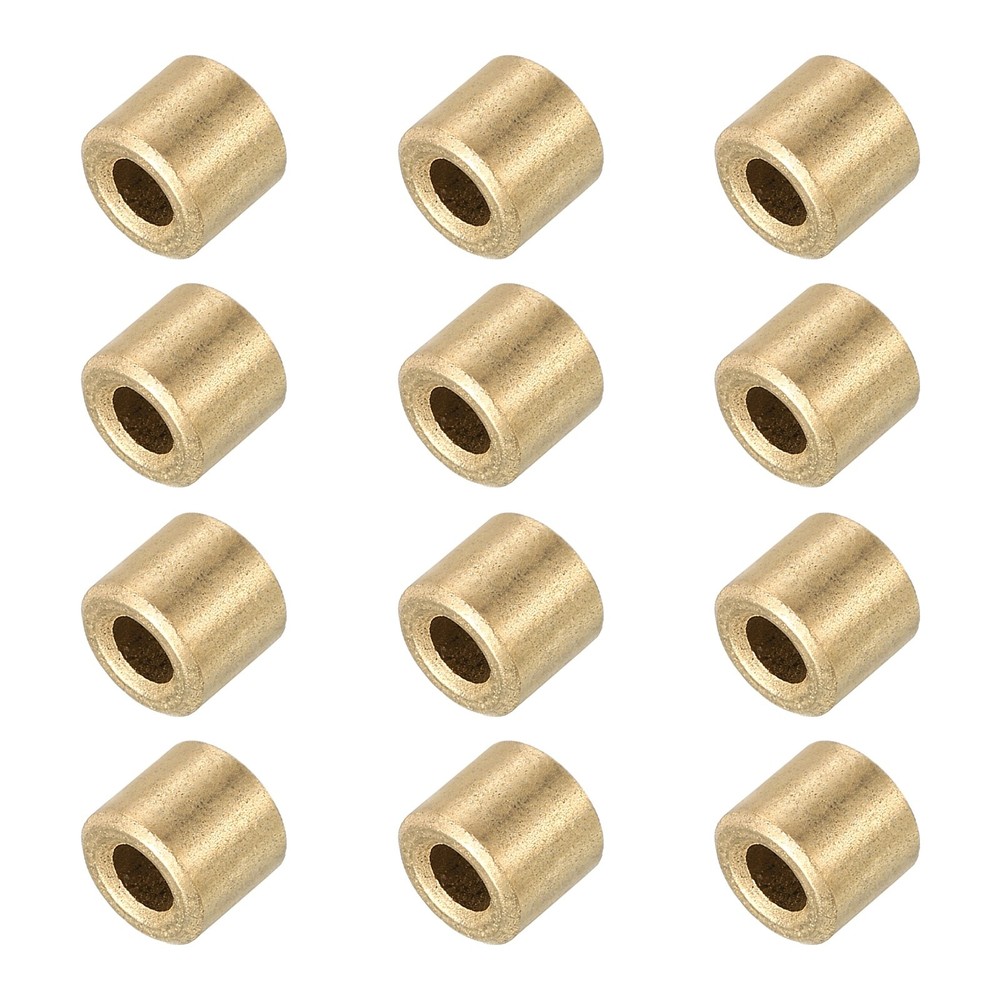 12Pack 3mm Bore x 6mm OD x 5mm Length Sleeve Bearings Gold Tone