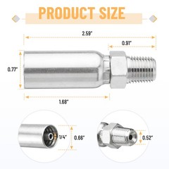 12 Pack Hydraulic Hose Fittings, 1/4″ I.D. Hose x 1/4″ NPTF Male with Protection