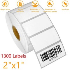 2″x1″ Direct Thermal UPC Barcode FBA Labels 1300/Roll for Zebra & Rollo Printers