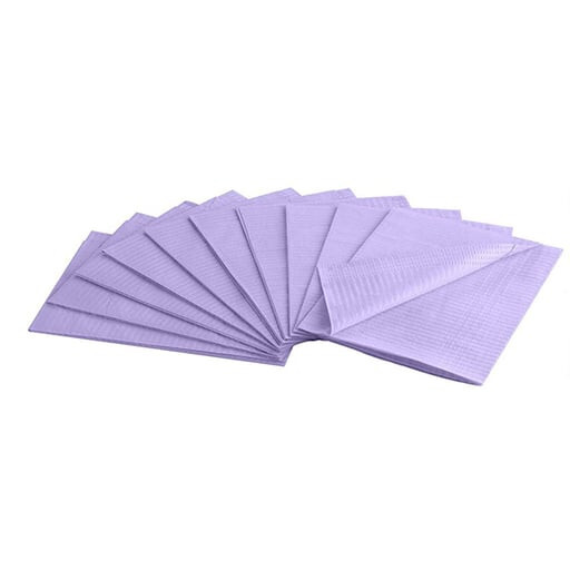 2 Cases Patient Bibs 13 x 18 Purple 3-ply Towels 500 Ct. Boxs Dental Towels