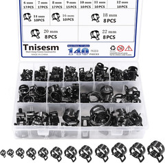 140 Pcs 12Values 6-22Mm Spring Hose Clamp Assortment Kits Silicone Vacuum Hose A