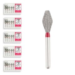 Double Conical, Symmetrical, Short 3.5mm Dia. Fine Grit Dental Bur 25 Pcs
