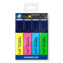 364 WP4 Textsurfer Classic Highlighter Assorted Colours 4 Pack Office