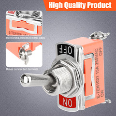 10x Waterproof Heavy Duty Toggle Switch ON/OFF 2 Terminal Car Boat SPST 15A 250V