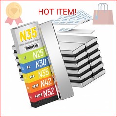 FINDMAG 12Pack Rare Earth Neodymium Magnets, 60x10x3mm Strong Heavy Duty Bar Mag