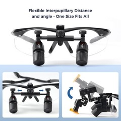 3.0X-6.0X Dental Medical Surgical Headband Binocular Loupes +LED Head Light
