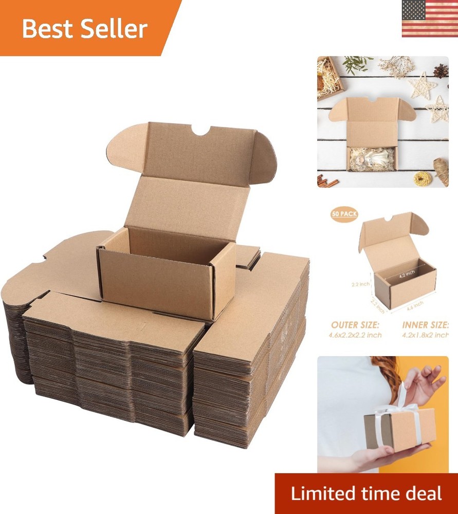 Lightweight 50 Pack Cardboard Shipping Boxes for Small Business & DIY Gifts