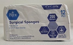 MED PRIDE 200 SURGICAL SPONGES 4″ X 4″ 12 PLY