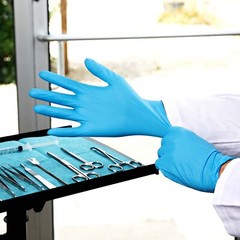 HandCare Blue Nitrile Gloves – Exam Grade, Powder Free (4 Mil), 100 Gloves 1 Box