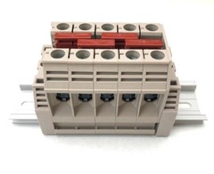 Solar Combiner Box Connector DIN Rail Terminal Blocks Dinkle 3AWG 100A 600V 5