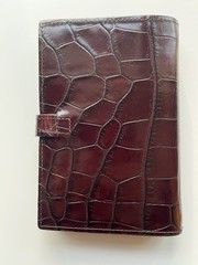 Vintage Mulberry Agenda Planner Mahogany Brown Croc/ Filofax Pocket Size/Krause