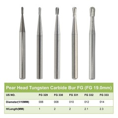 10-100Pcs Dental Tungsten Carbide FG Burs 19/21/25mm For High Speed Handpiece